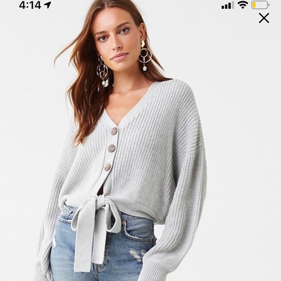 Grey tie cardigan v neck brand new - Picture 1 of 4